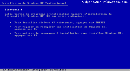 Installation de Windows XP - disque SATA
