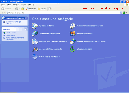 Le panneau de configuration