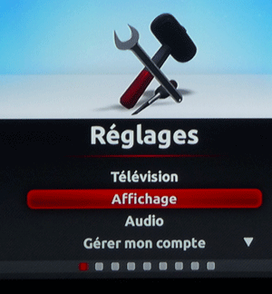Configuration de l'affichage du Freebox Player