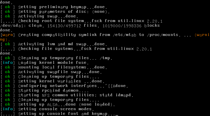 Démarrage de Linux Debian