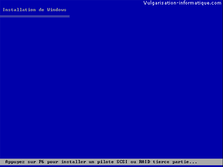Installation de XP