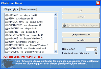 Disques durs pouvant être utilisés pour récupérer les fichiers effacés