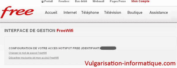 Désactivation du freewifi