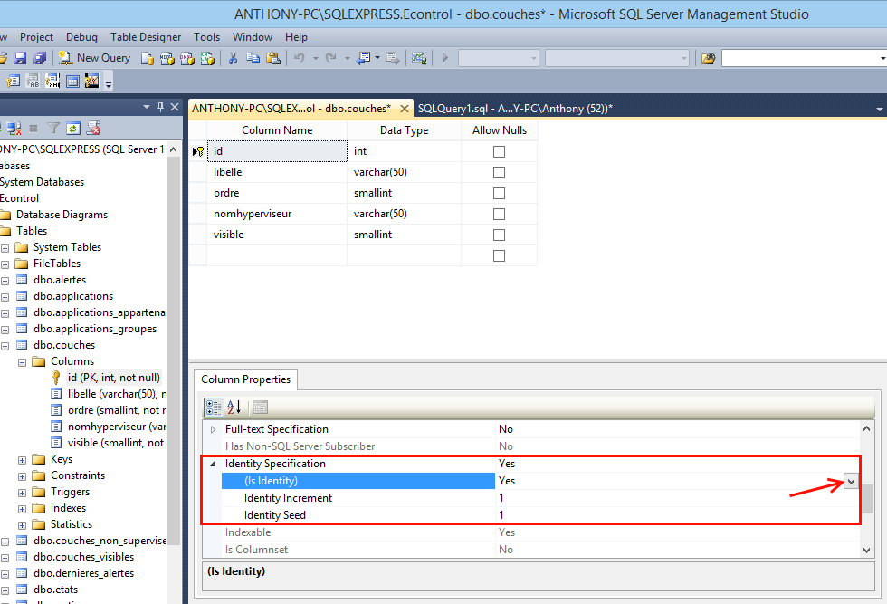 Identity Ms SQL