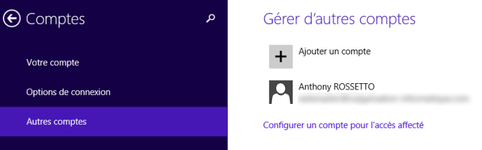 Liste des comptes