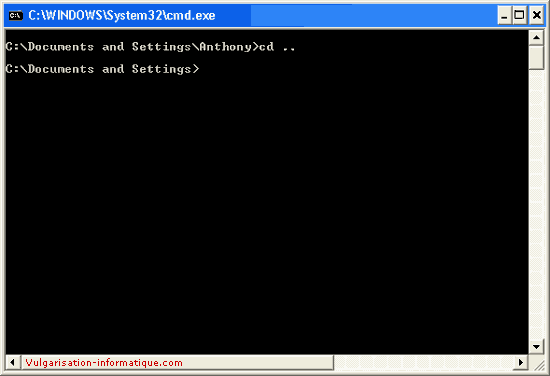Parcourir des répertoires - commande cd - console Windows