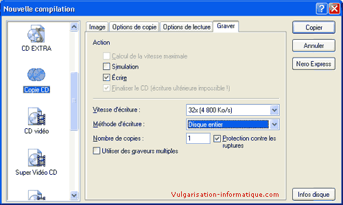 Graver CD ou DVD avec Nero 