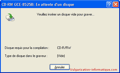 Insérer un CD vierge