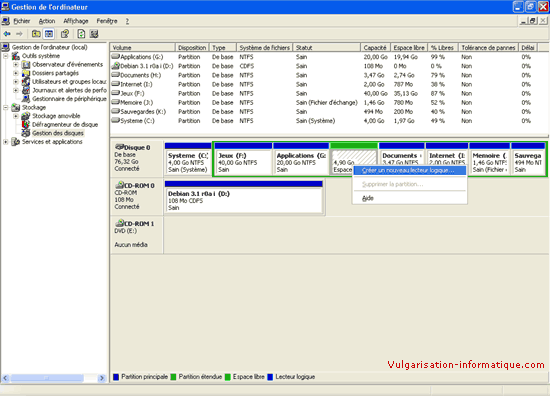 Utilitaire de gestion des disques