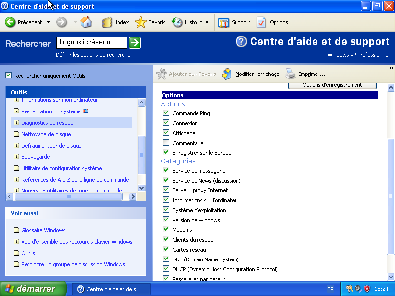 Options d'analyse