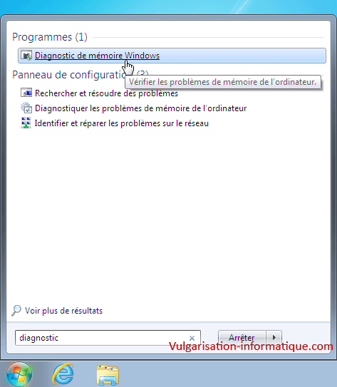 diagnostic mémoire windows