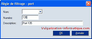 Ajouter un port à filtrer - kerio