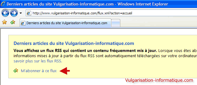 s'abonner à un flux avec IE 7