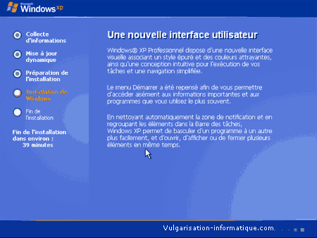 Installation de Windows XP