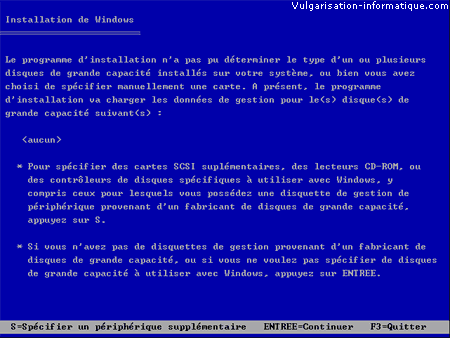 Aucun disque dur détecté - Installation de Windows XP