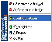 Menu de configuration