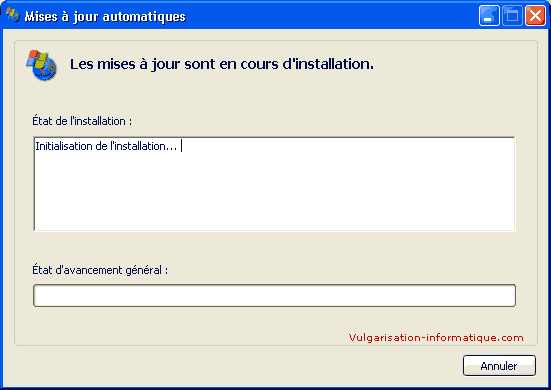 Installation des mises à jour