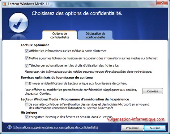 Paramétrer et utiliser Windows Media Player 11