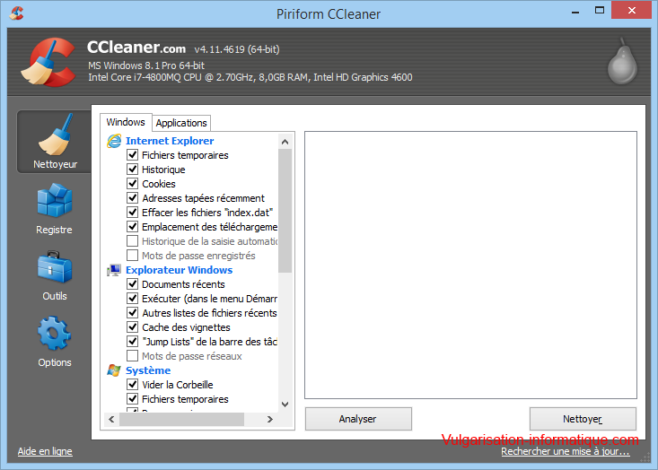 Utiliser Ccleaner