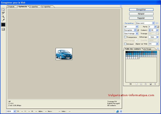 Optimisation finale de l'image au format GIF