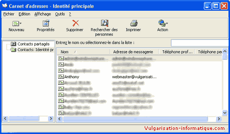 Le carnet d'adresses