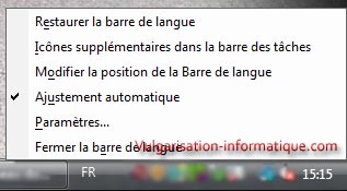 Barre de langues