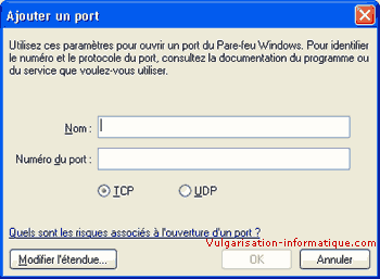 Ouverture d'un port
