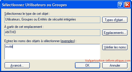 Ajout des invités dans la liste des autorisations