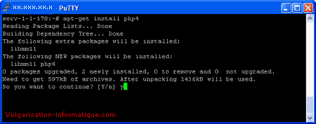 Installation de php 4
