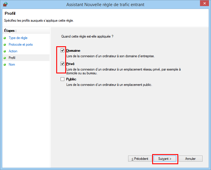 Règle appliquée aux différents types de réseaux