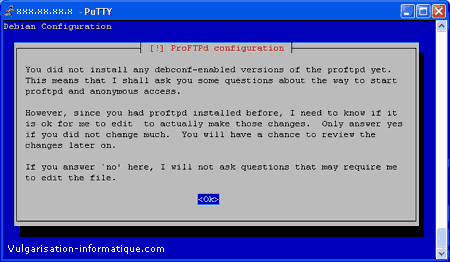 Installer proftpd - confirmation