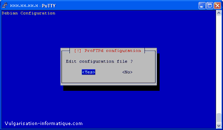Editer le fichier de configuration - proftpd