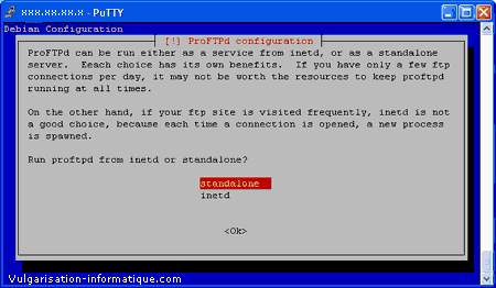 Mode standalone - proftpd