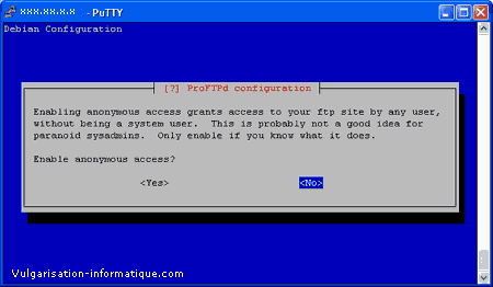 Désactivation des accès anonymes - proftpd