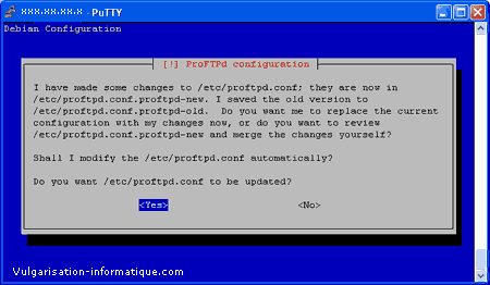 Edition du fichier de configuration - proftpd