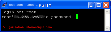 Mot de passe - Putty