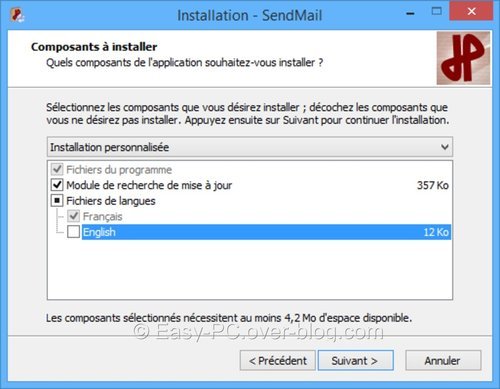 Composants à installer