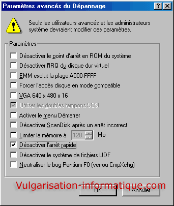 utilitaire de configuration système