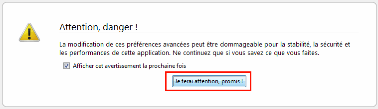 Message d'alerte