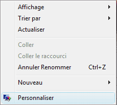 personnaliser - menu