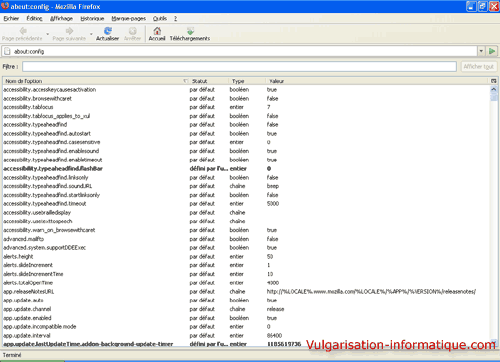 Configuration de firefox