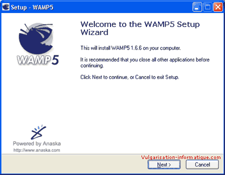 Installation de wampserver