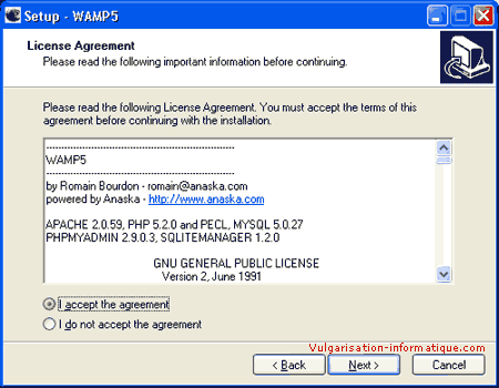 Licence wampserver