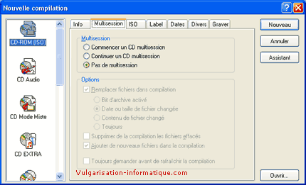 Graver un CD/DVD (disques multisession) avec Nero