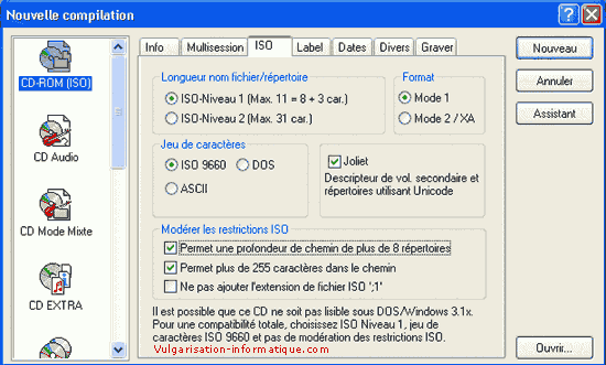 Paramètres ISO