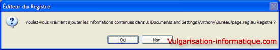 message de modification de la bdr