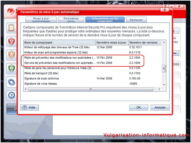 Trend micro - compatibilité Vista SP1