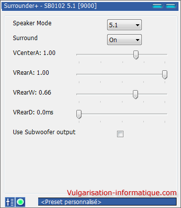 kX Mixer - types de haut-parleurs