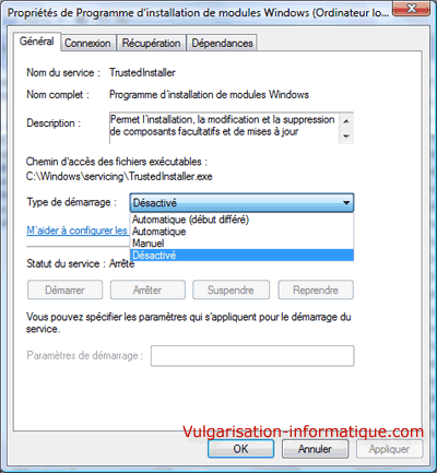 Programme d'installation de modules Windows