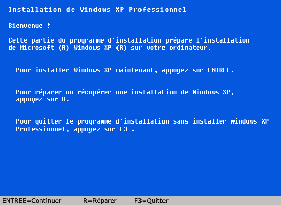 installation de XP